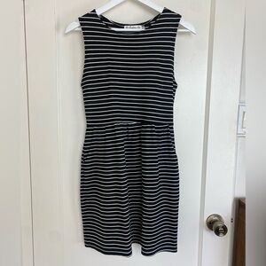 Fighting Eel Hawaii Black White Striped Mini Dress size Small